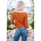 Azura Exchange Color Block Rib Knit Striped Pullover - XL