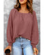 Azura Exchange Puff Sleeve Waffle Knit Top - S