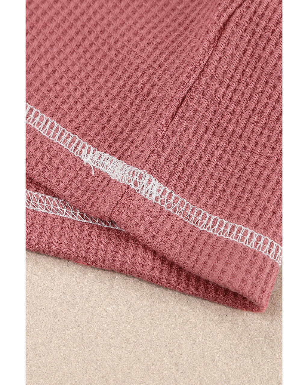 Azura Exchange Stylish Contrast Stitching Waffle Knit Pullover - S
