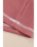 Azura Exchange Stylish Contrast Stitching Waffle Knit Pullover - S
