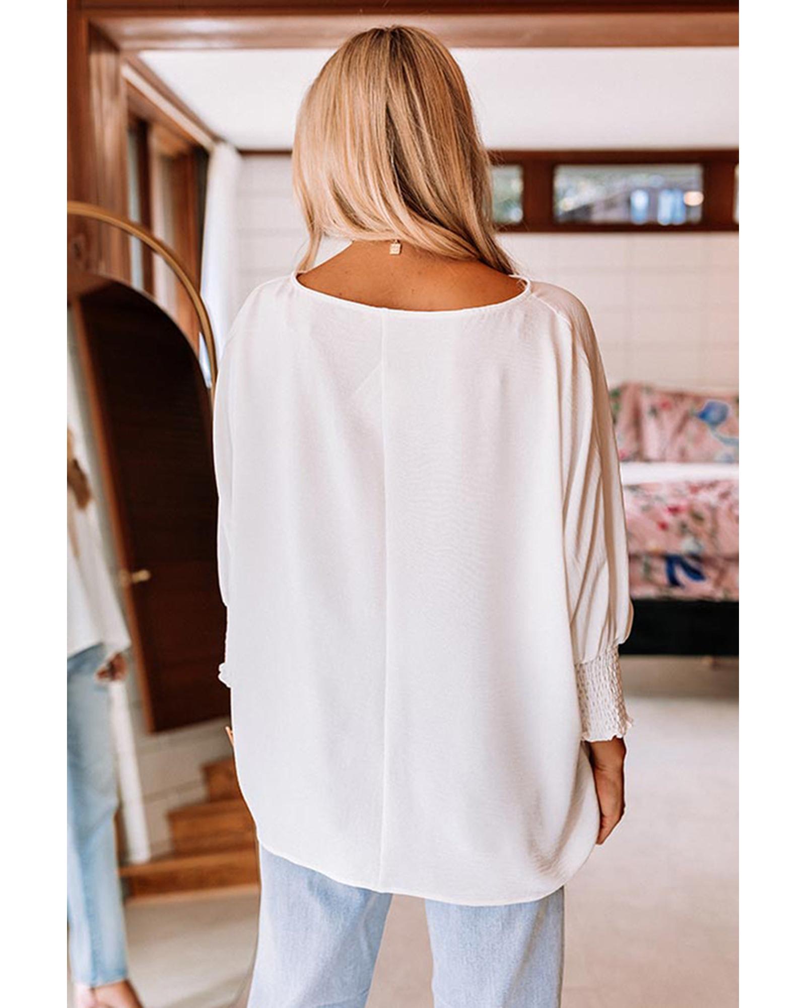 Azura Exchange Shift Top with Smocked Wrist - S Secondary image