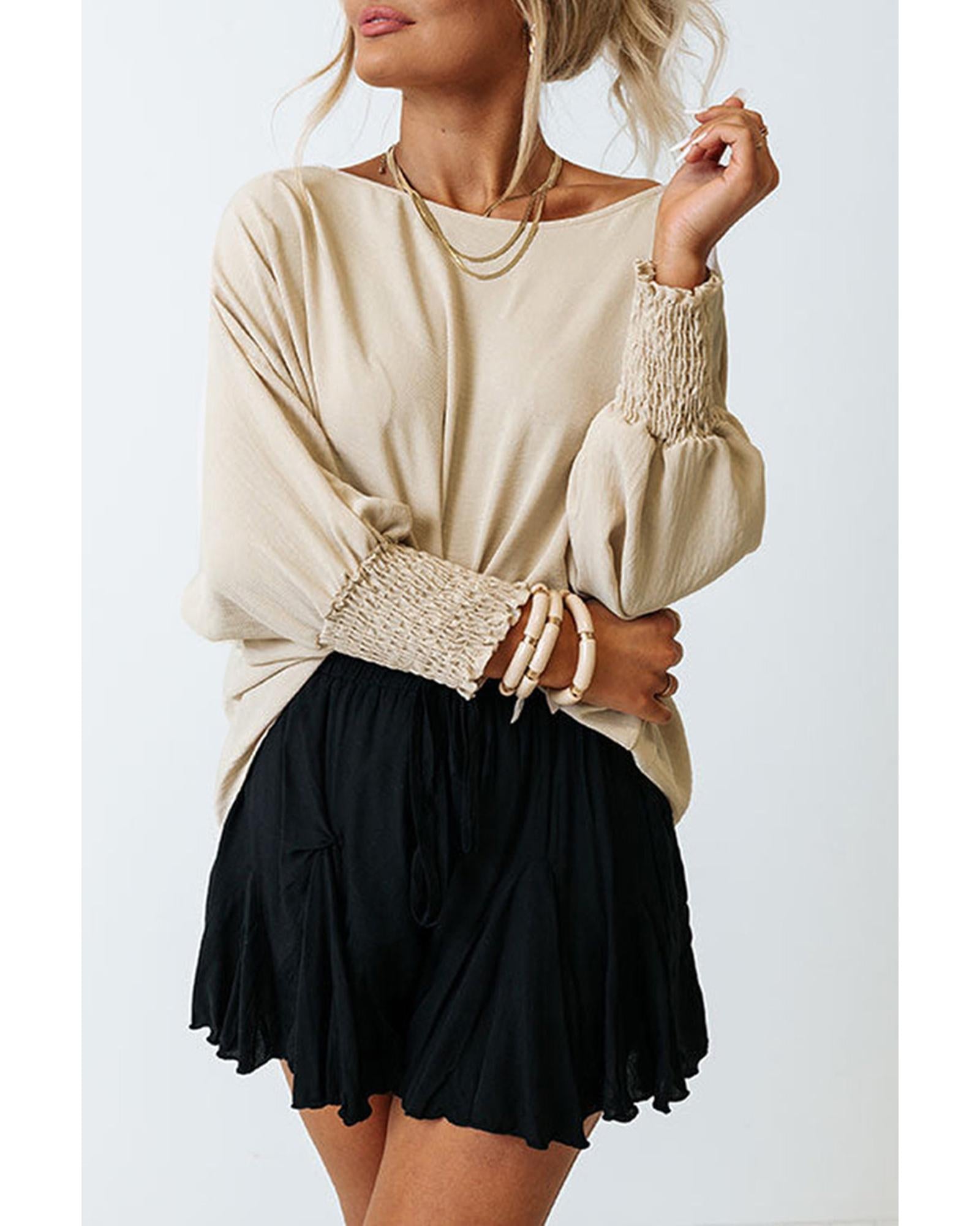 Azura Exchange Smocked Wrist Shift Top - S Main image