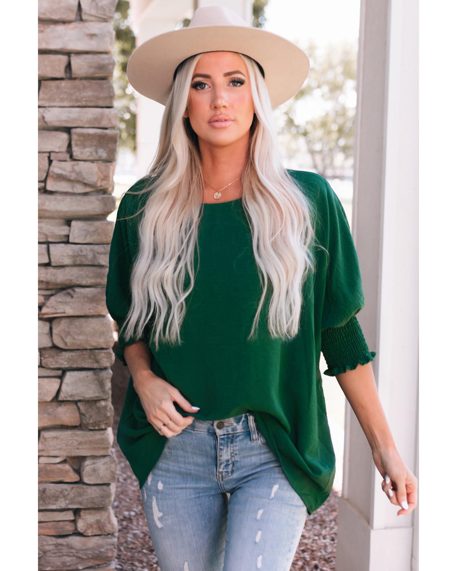 Azura Exchange Smocked Wrist Shift Top - M Secondary image