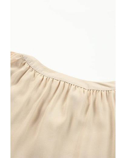 Azura Exchange Leopard Mesh Bubble Sleeve Blouse - M