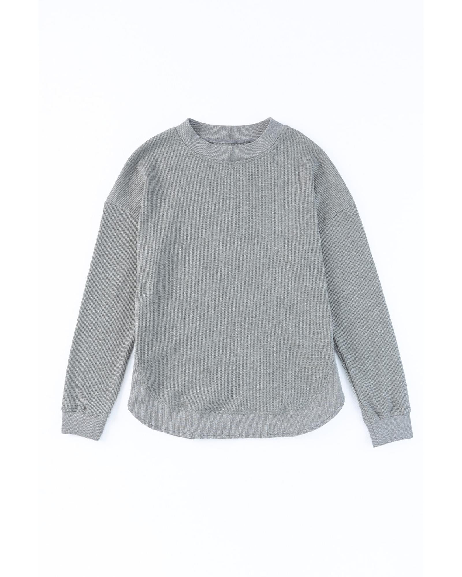 Azura Exchange Ribbed Trim Waffle Knit Top - XL Secondary image