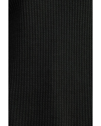 Azura Exchange Ribbed Trim Waffle Knit Top - M