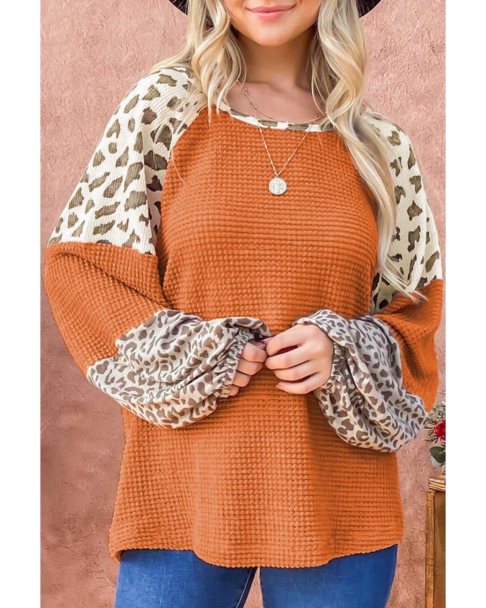 Azura Exchange Leopard Colorblock Top - XL Main image