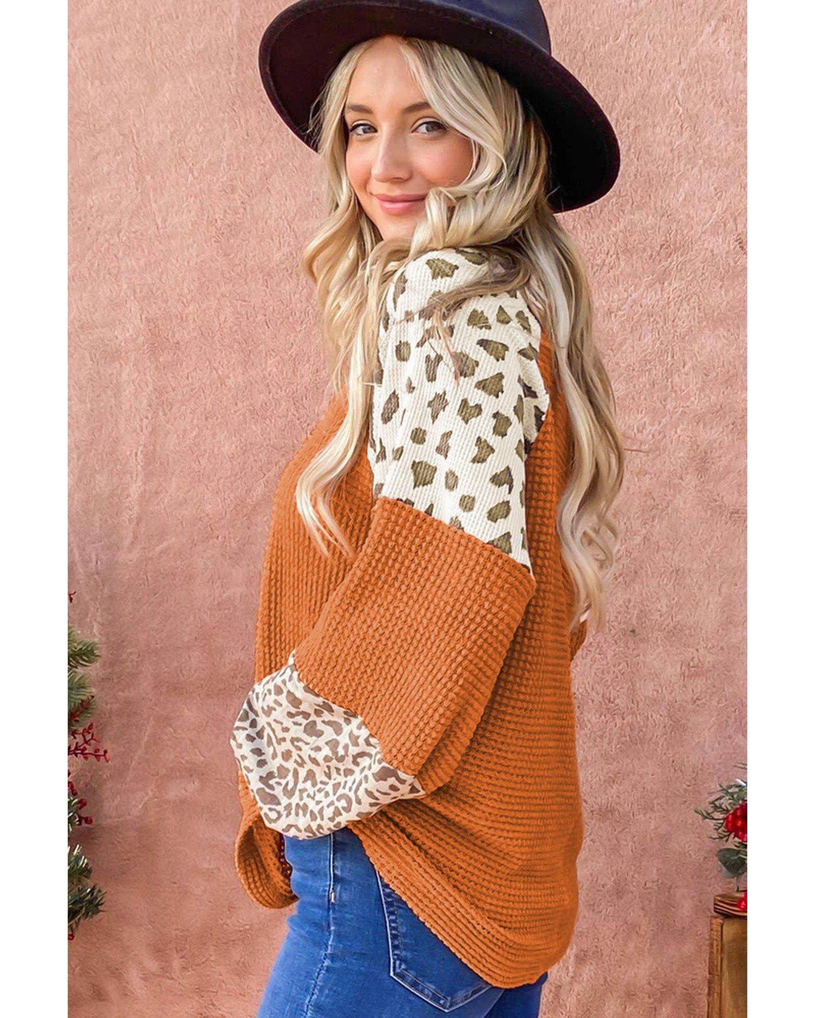 Azura Exchange Leopard Colorblock Top - XL Secondary image