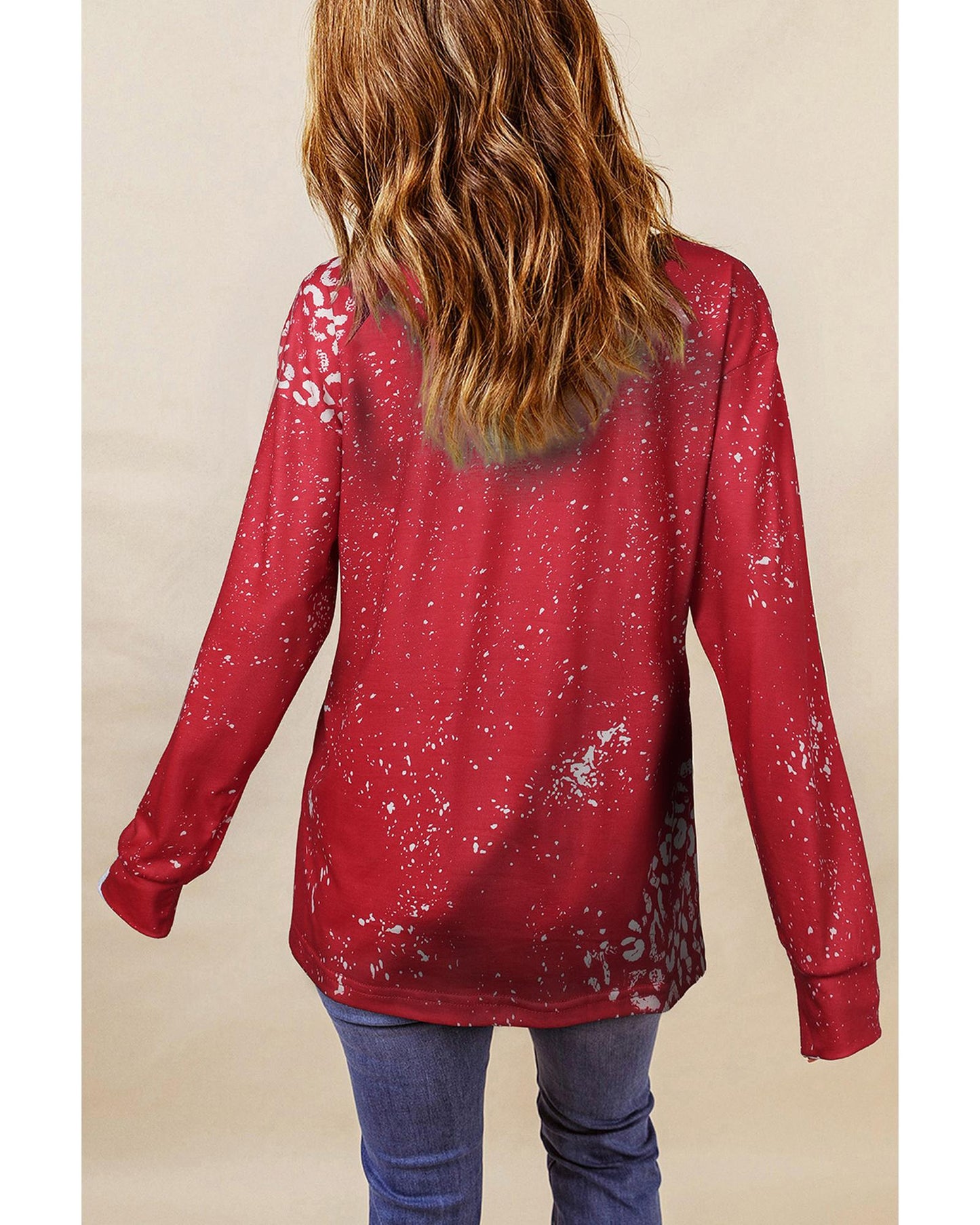 Azura Exchange Bleached Leopard Spot Pullover - M