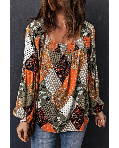 Azura Exchange Mixed Print Blouse - S