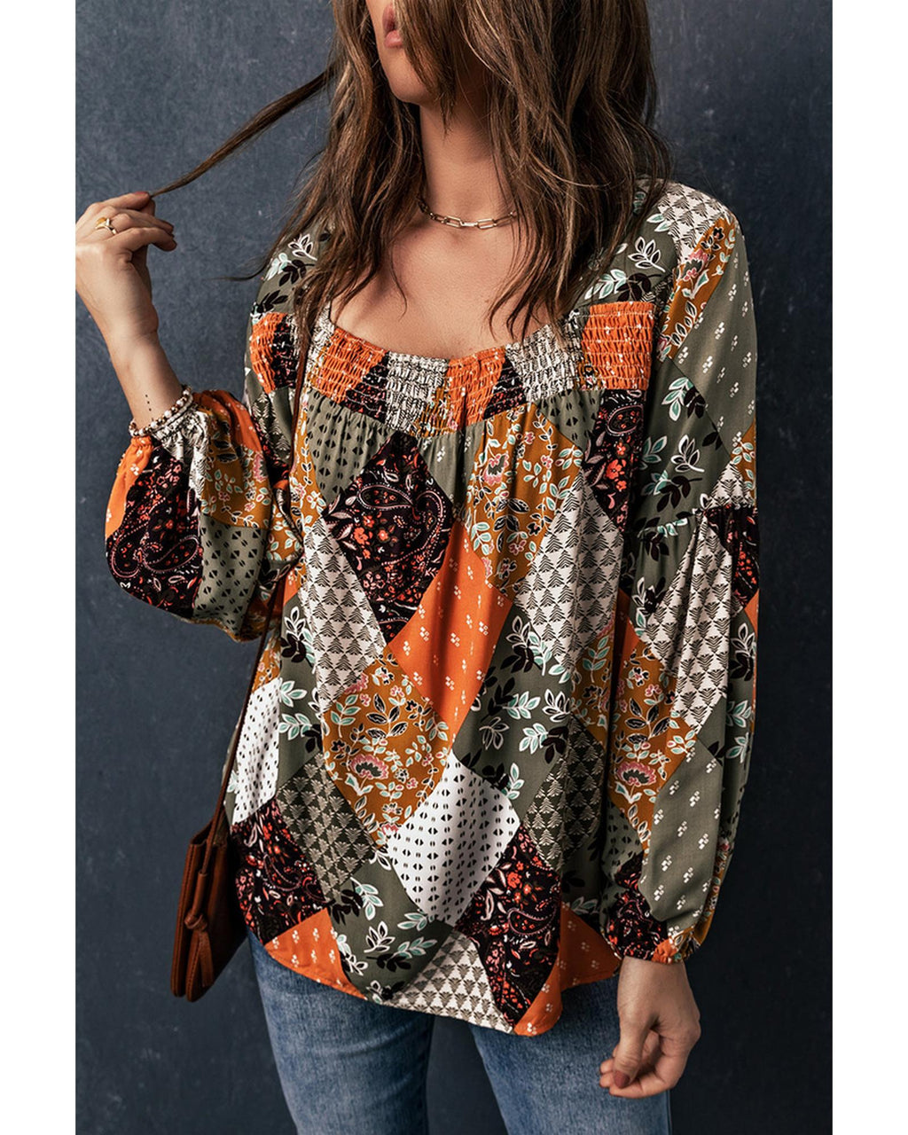 Azura Exchange Mixed Print Blouse - S