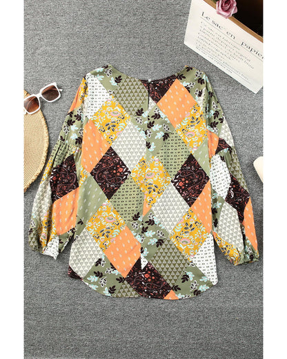 Azura Exchange Mixed Print Blouse - S