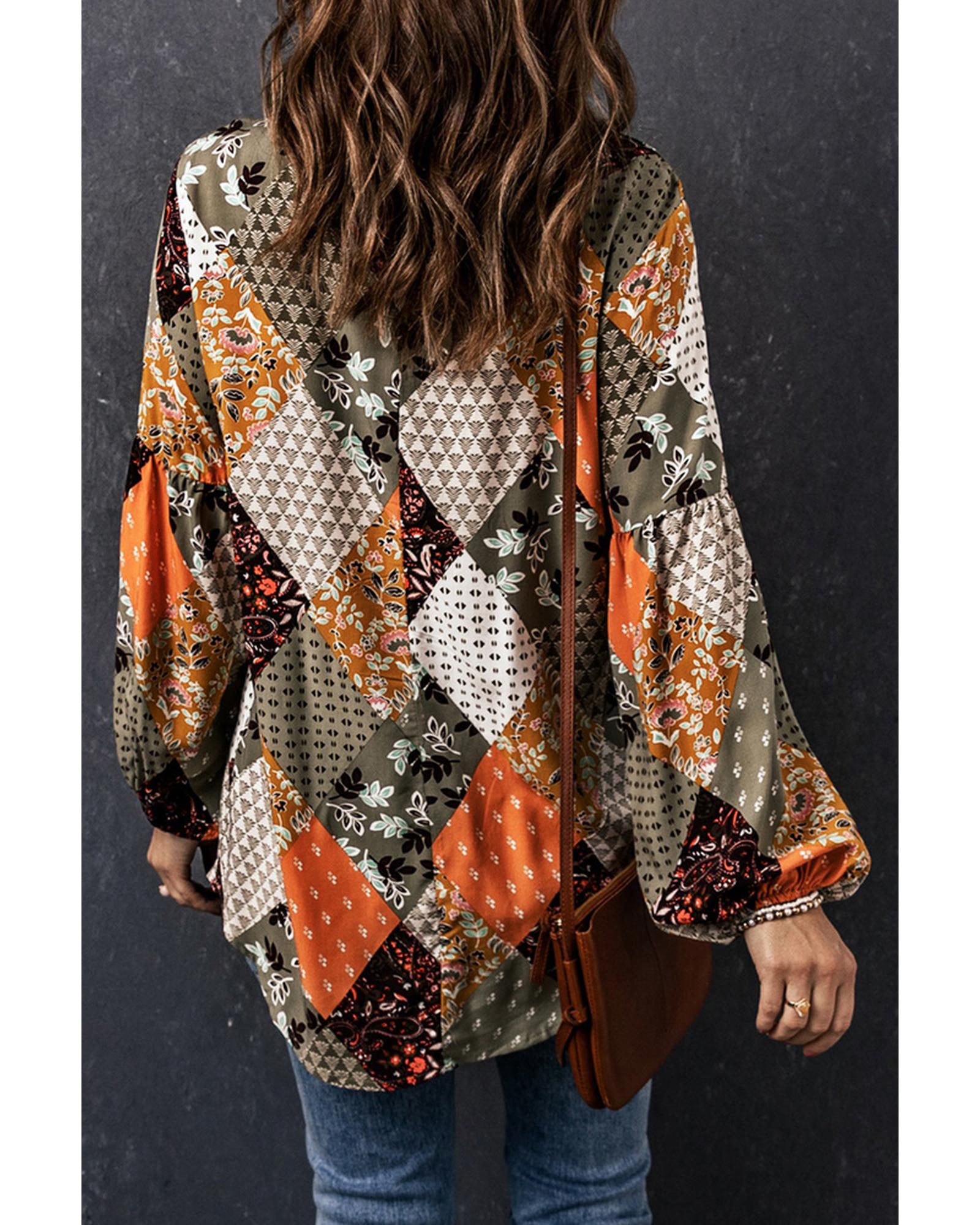 Azura Exchange Mixed Print Blouse - XL Secondary image