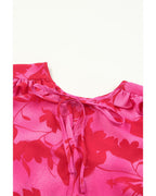 Azura Exchange Ruffled Floral Print Blouse - S