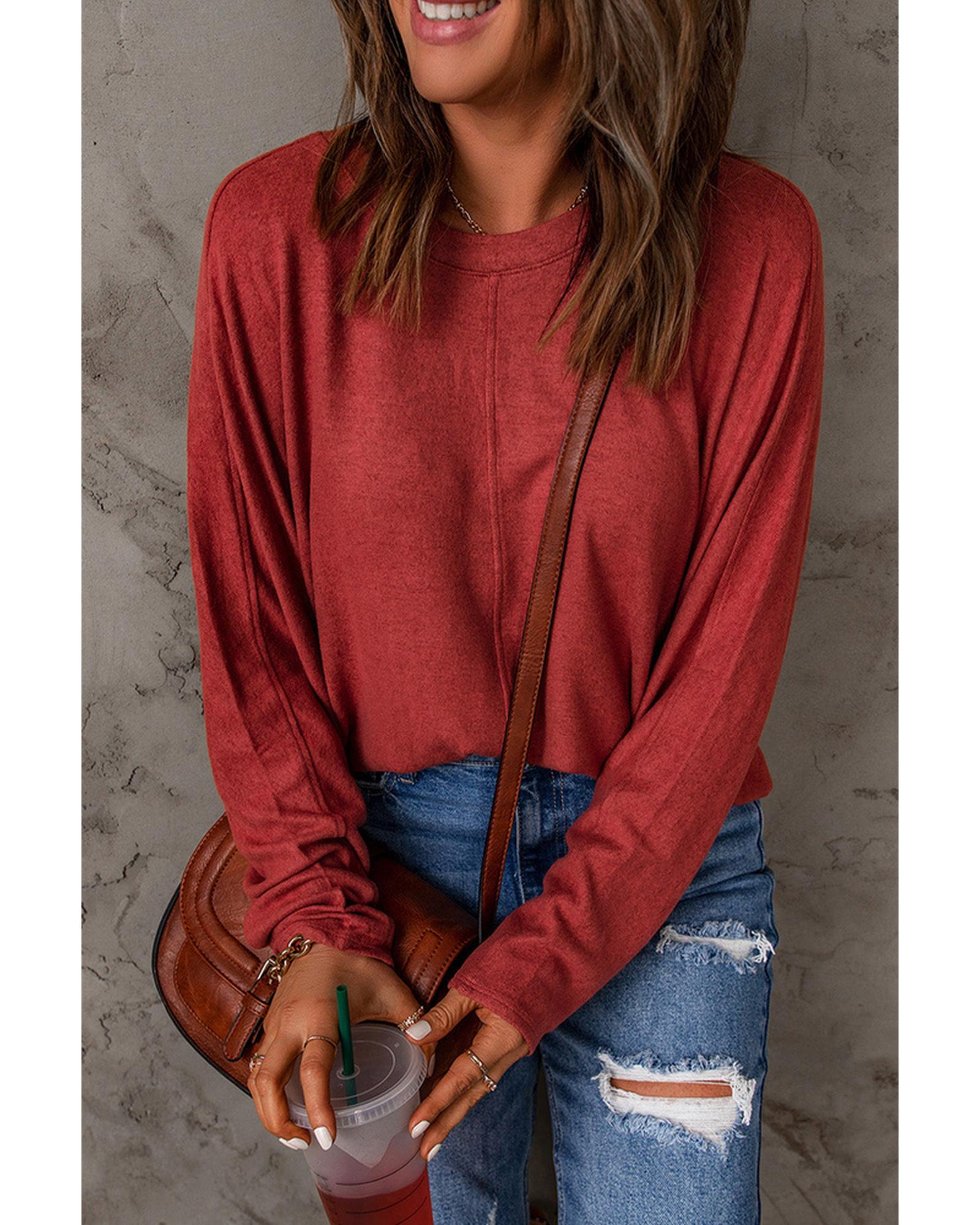 Azura Exchange Patchwork Long Sleeve Top - L Secondary image