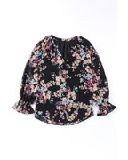 Azura Exchange Wildflower Print Chiffon Blouse - S