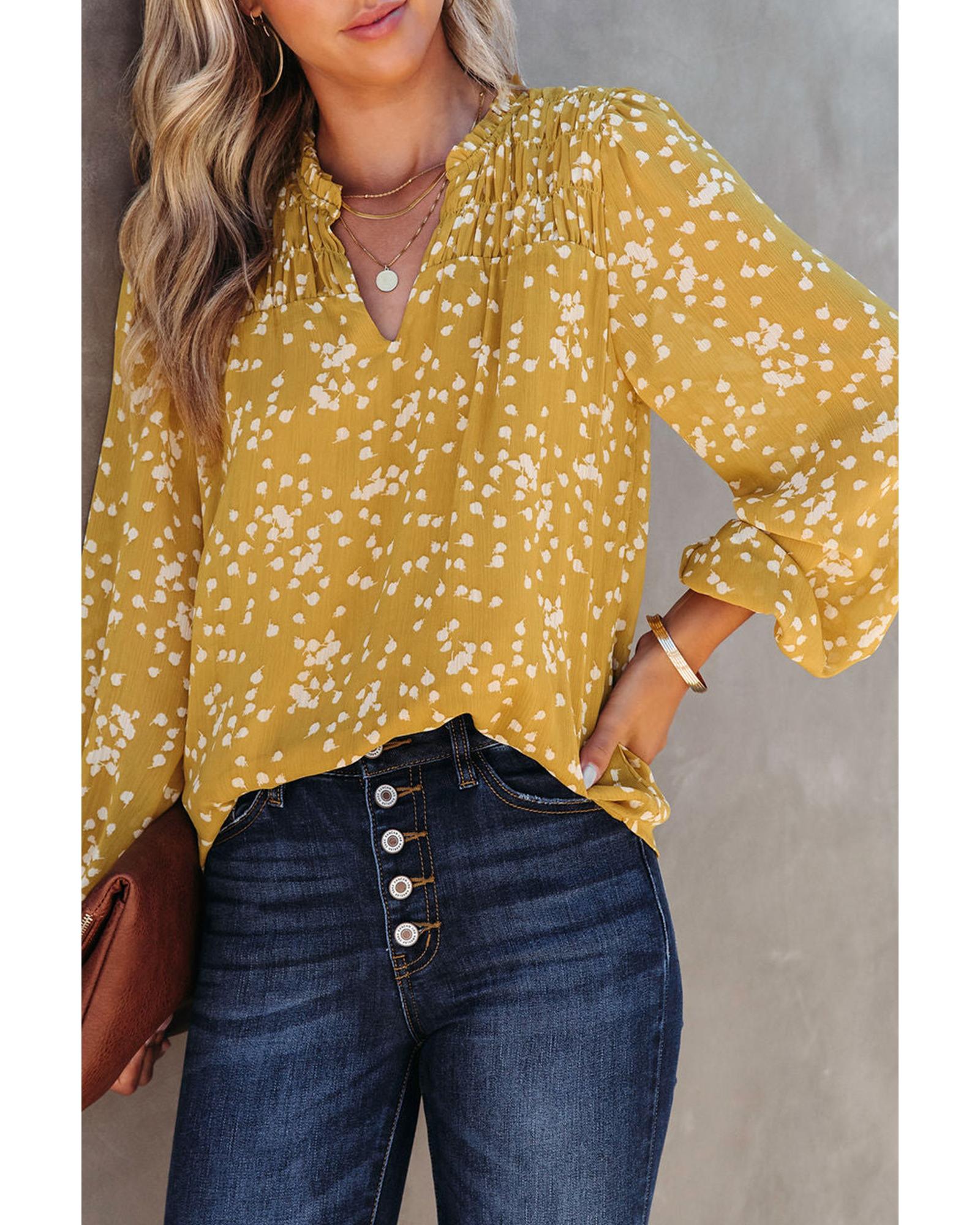 Azura Exchange Printed Crinkled Blouse - S Main image