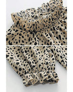 Azura Exchange Frilled Neck Cheetah Blouse - S