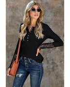 Azura Exchange Lace Hem Sleeve Button Top - XL
