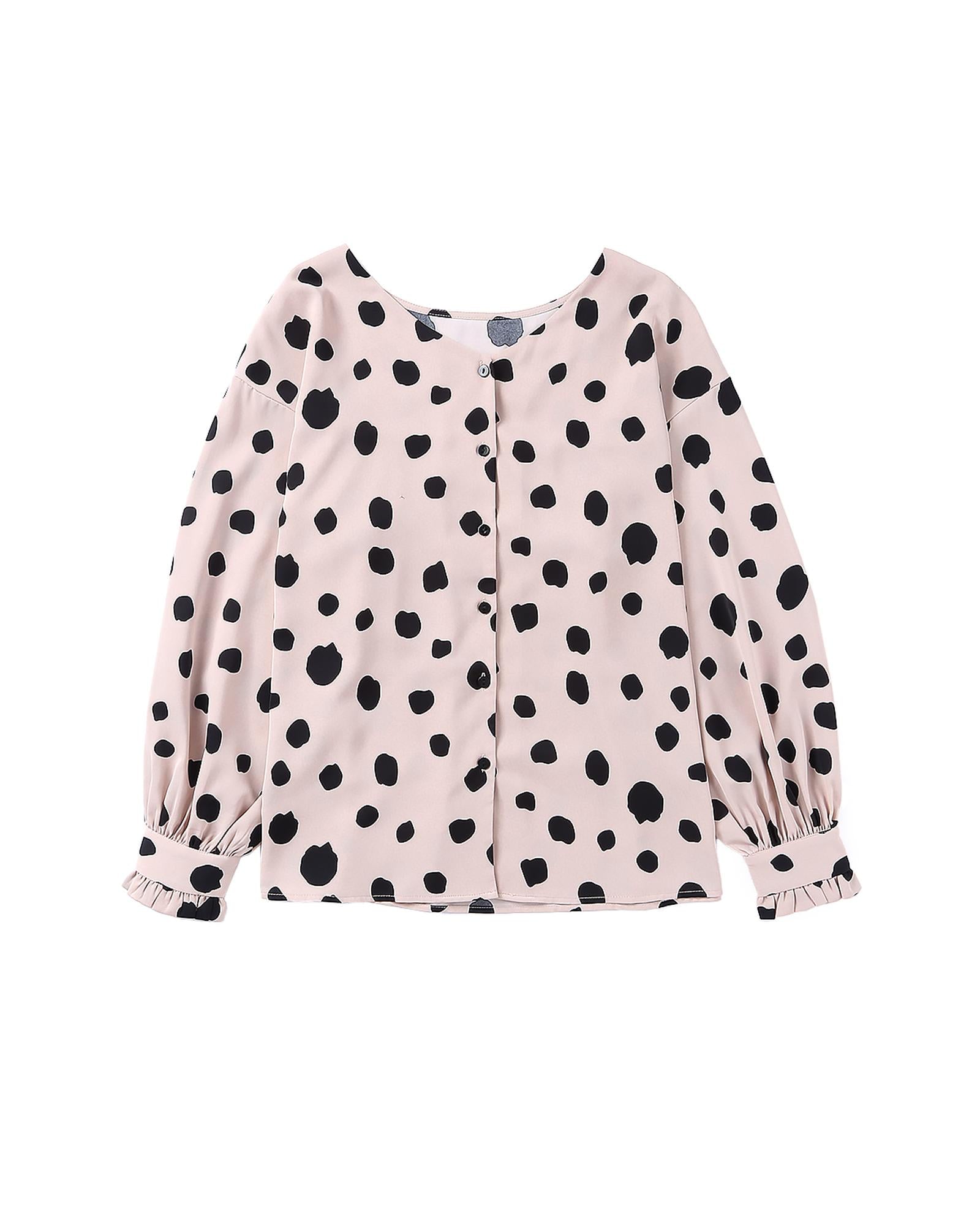 Azura Exchange Oversize Puff Sleeve Blouse with Button Frill Cuffs - M Secondary image