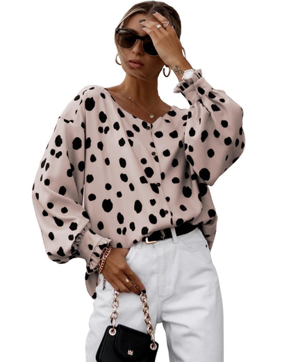 Azura Exchange Oversize Puff Sleeve Blouse with Button Frill Cuffs - S