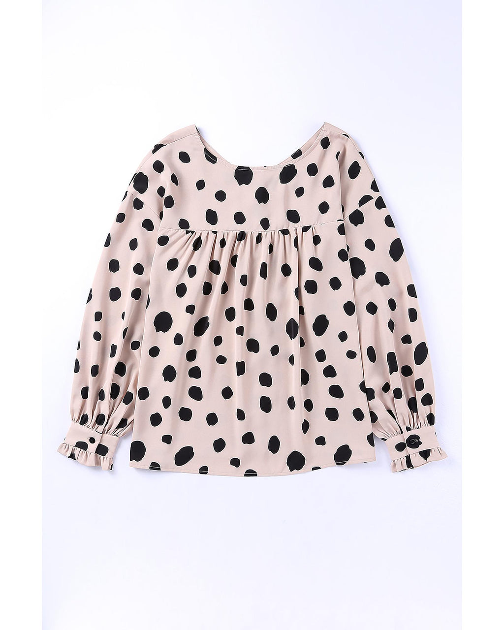 Azura Exchange Oversize Puff Sleeve Blouse with Button Frill Cuffs - S