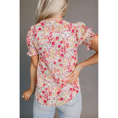 Azura Exchange Ruffle Bubble Sleeve Blouse - M