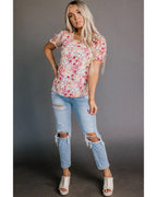 Azura Exchange Ruffle Bubble Sleeve Blouse - M