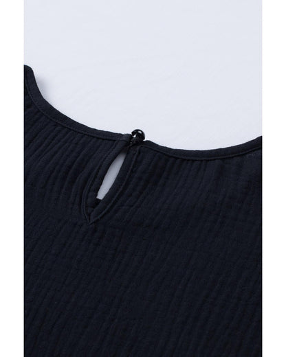 Azura Exchange Tiered Ruffled Short Sleeve Blouse - S