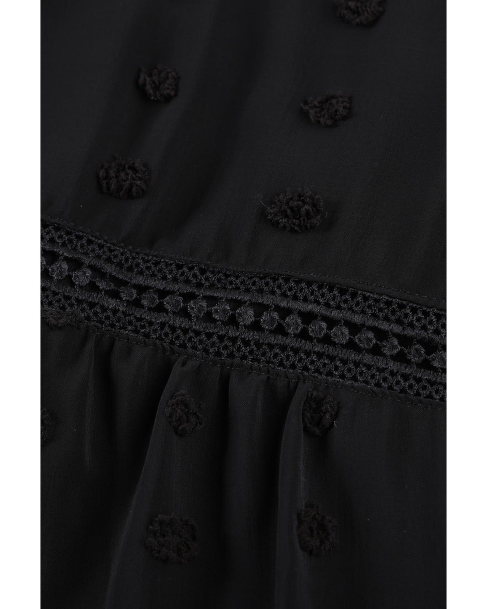 Azura Exchange Swiss Dot Ruffle Babydoll Blouse - M
