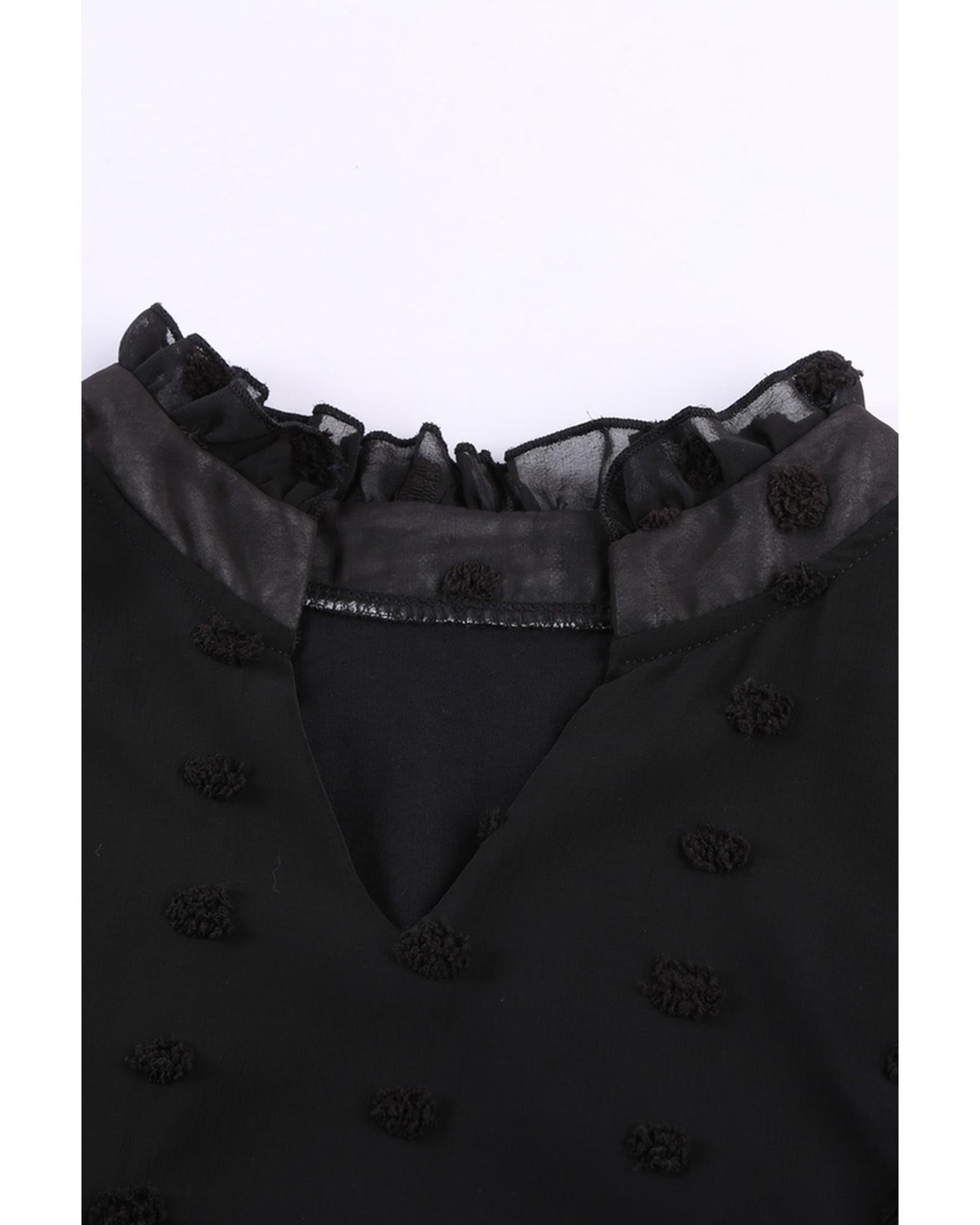 Azura Exchange Swiss Dot Ruffle Babydoll Blouse - XL