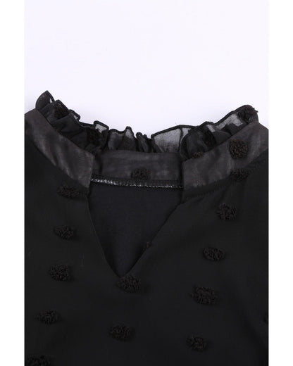 Azura Exchange Swiss Dot Ruffle Babydoll Blouse - XL