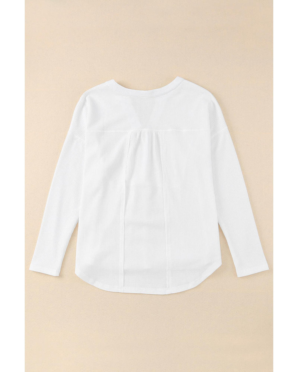 Azura Exchange Waffle Knit Half Button Henley Top - L