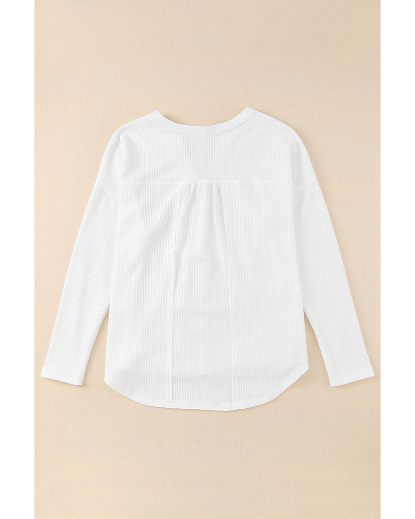 Azura Exchange Waffle Knit Half Button Henley Top - L