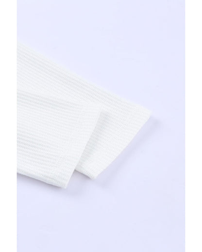 Azura Exchange Waffle Knit Half Button Henley Top - S