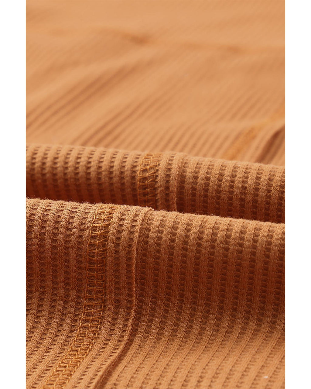 Azura Exchange Waffle Knit Half Button Henley Top - M