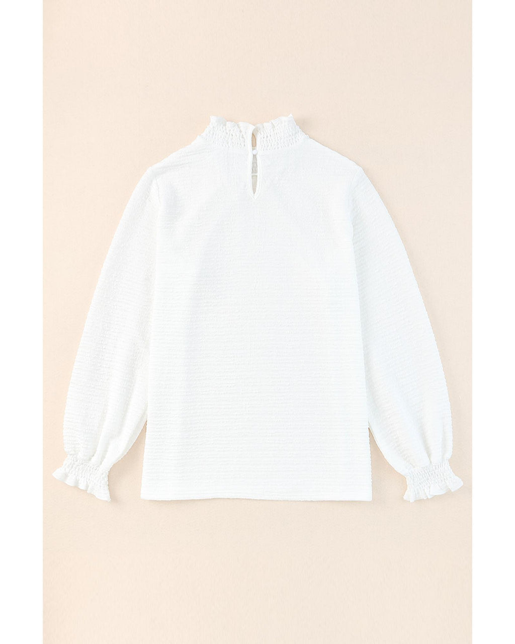 Azura Exchange Frilled Textured Bishop Sleeve Blouse - S