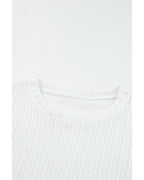 Azura Exchange Applique Mesh Sleeves Textured Knit Blouse - L