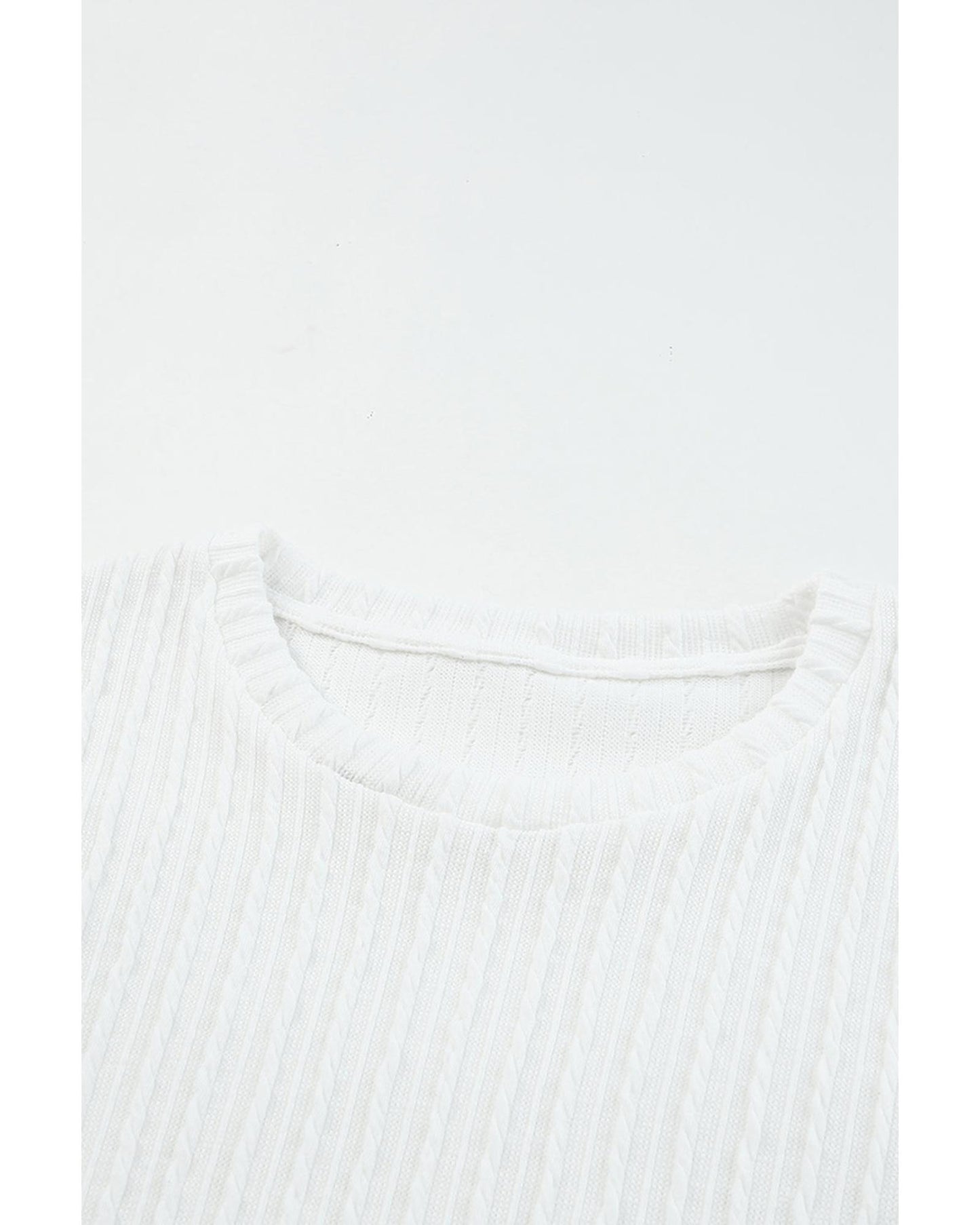 Azura Exchange Applique Mesh Sleeves Textured Knit Blouse - M