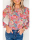 Azura Exchange Floral Puff Sleeve Blouse - S