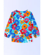 Azura Exchange Floral Print V Neck Blouse - S