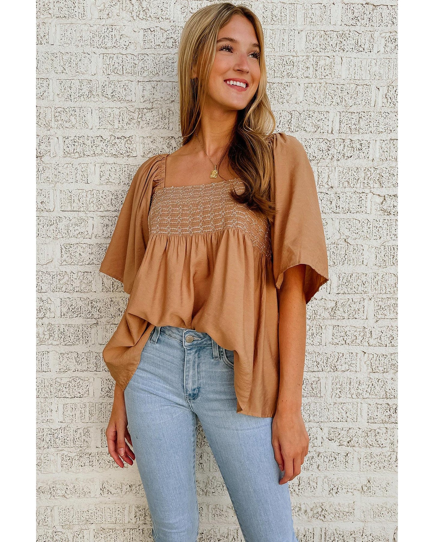 Azura Exchange Wide Sleeves Flowy Top - L
