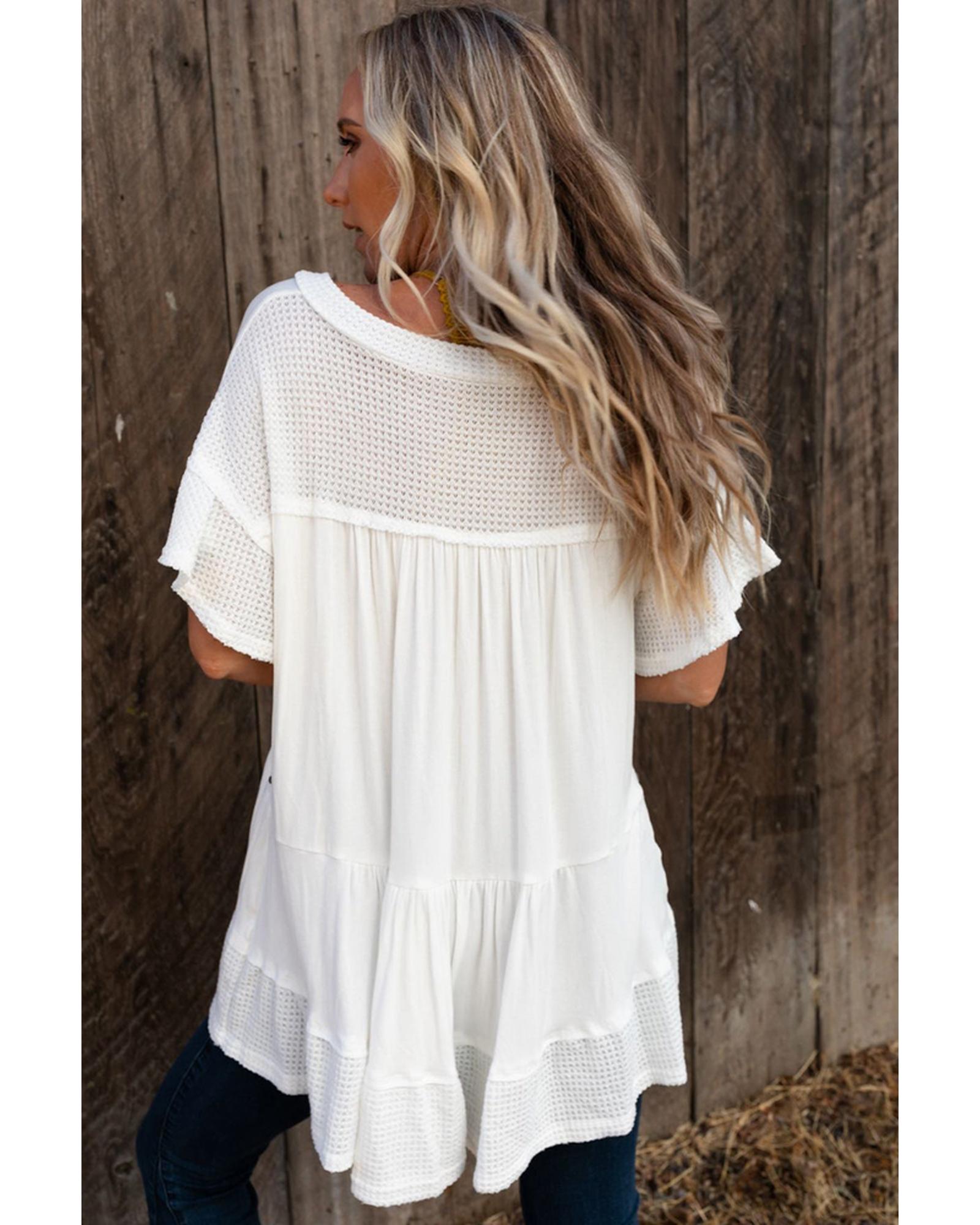 Azura Exchange Knit V Neck Studded Blouse - XL Secondary image