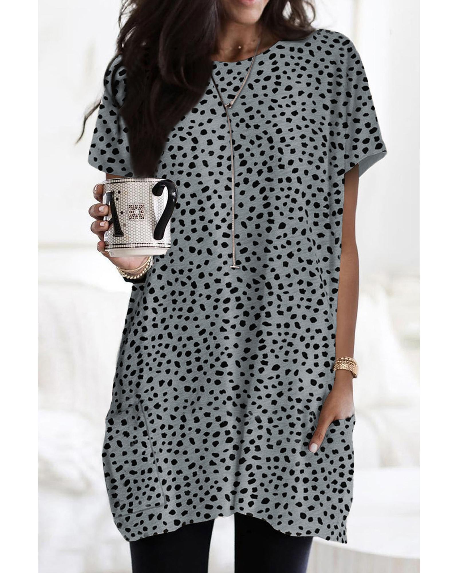 Azura Exchange Leopard Print Tunic Top with Side Pockets - M Main image