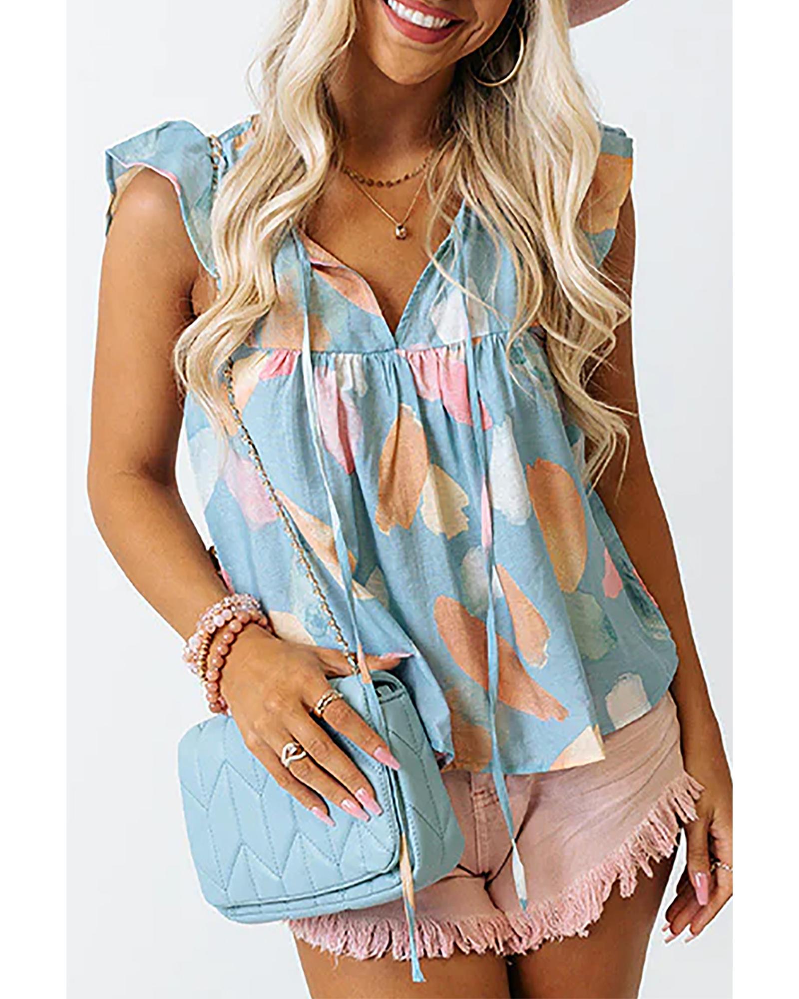 Azura Exchange Ruffled Cap Sleeve Shift Top - XL Main image