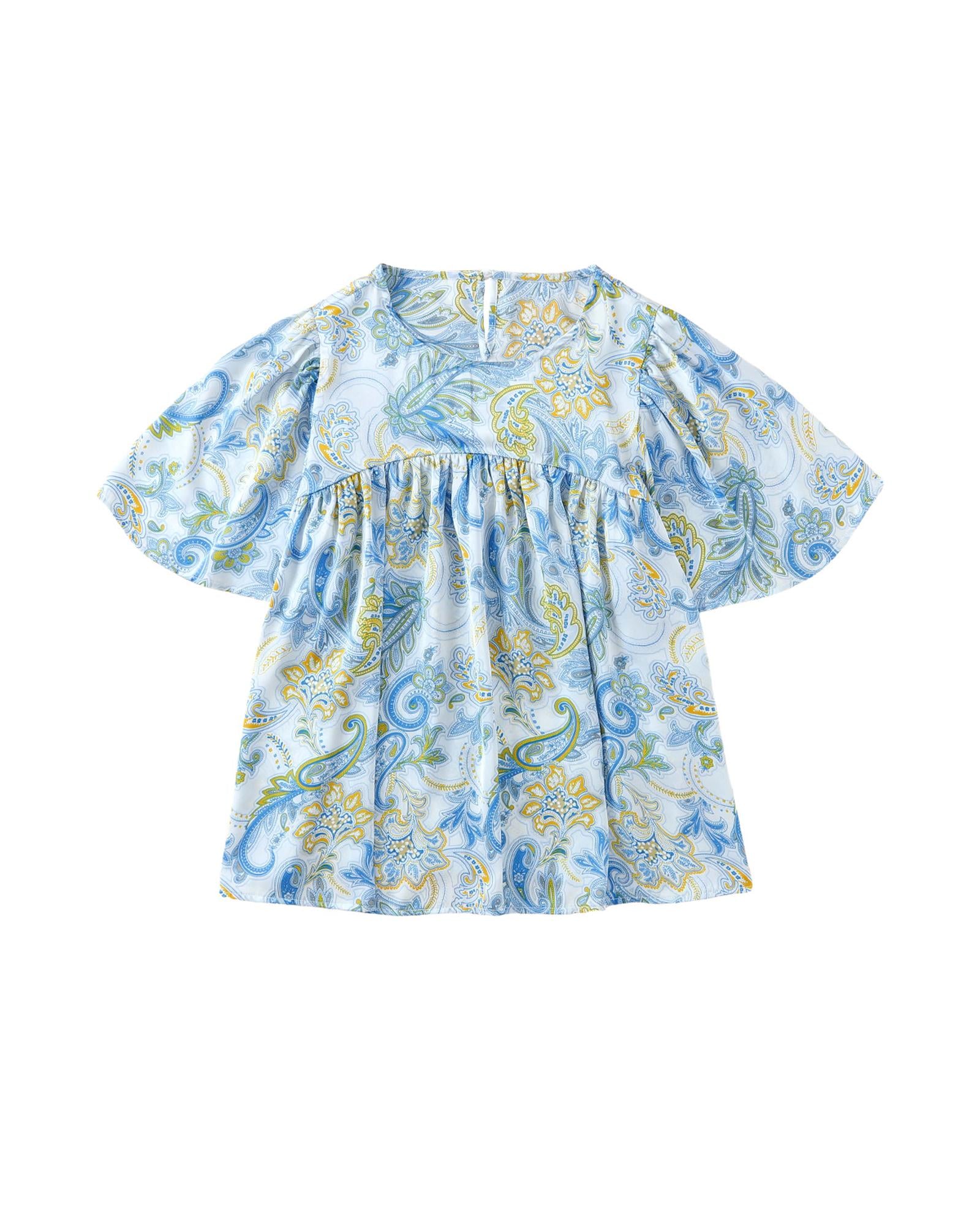 Azura Exchange Paisley Print Wide Sleeves Blouse - L