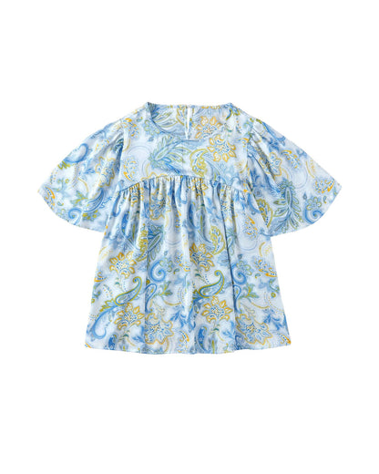 Azura Exchange Paisley Print Wide Sleeves Blouse - S