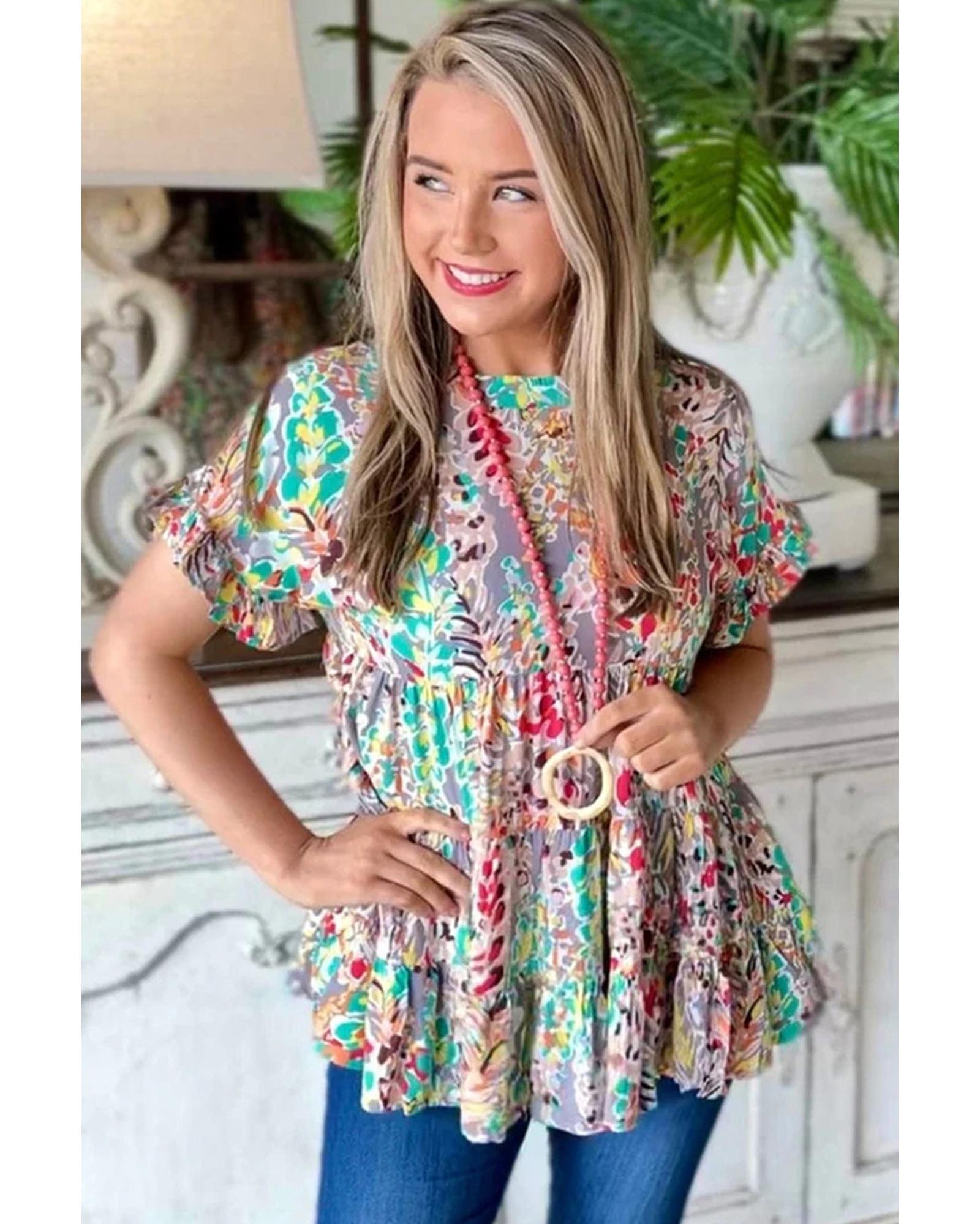 Azura Exchange Ruffle Sleeve Babydoll Top - L Secondary image