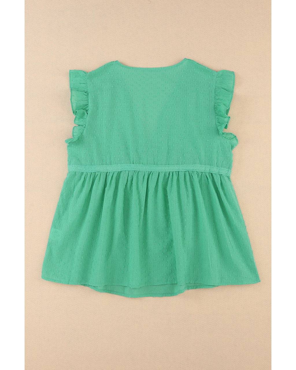 Azura Exchange Eyelet V Neckline Ruffle Swiss Dot Top - XL