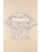 Azura Exchange Floral Print Wide Ruffle Sleeves Blouse - S